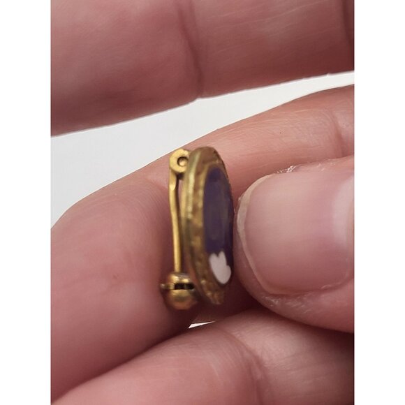 Vintage CYO Blue Gold Cross Clouds 1/10 10KGF Gold Filled Pin Religious - Picture 7 of 8